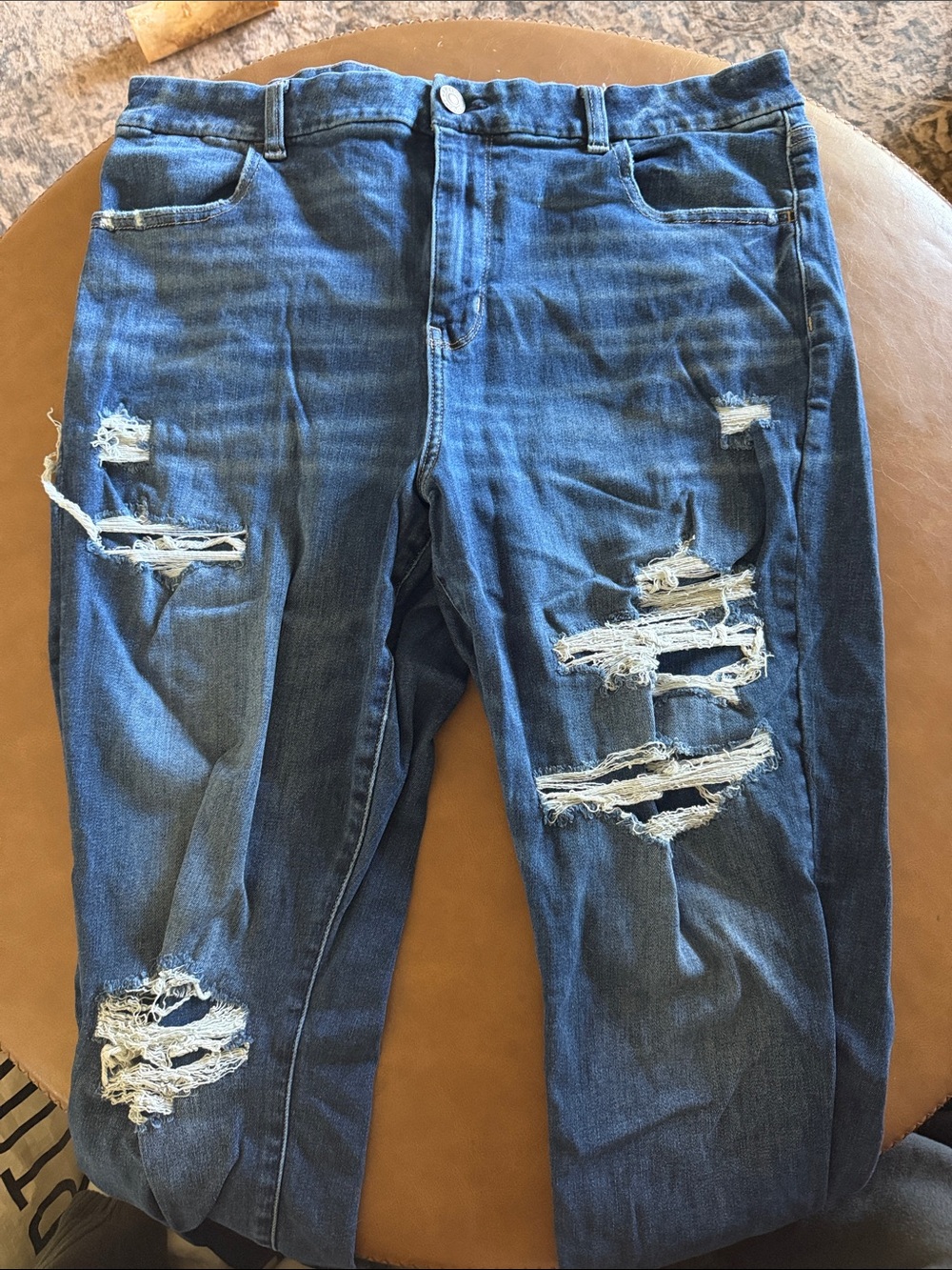 American Eagle Outfitters Ripped Dark Blue Jeggings